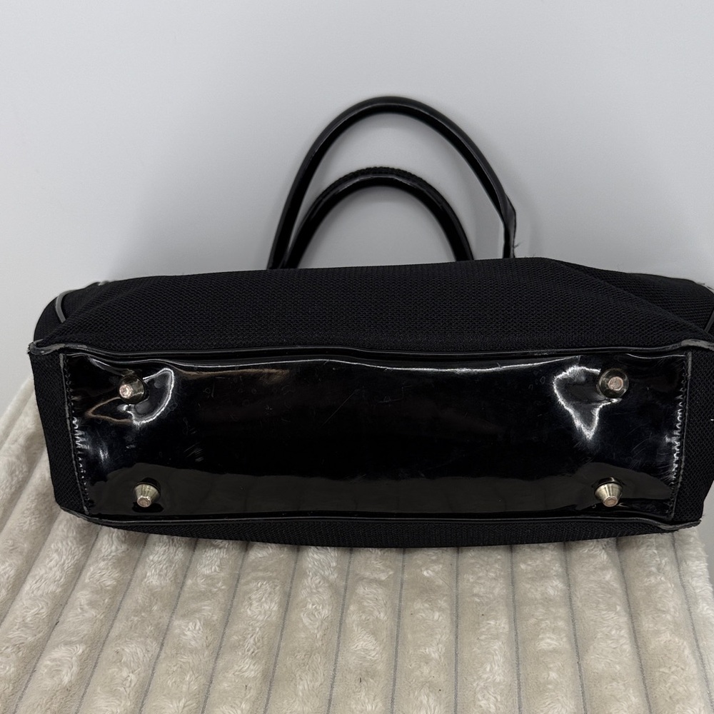 Versace Parfums Large Black Tote Bag with Patent Leather Trim - Picture 5 of 12